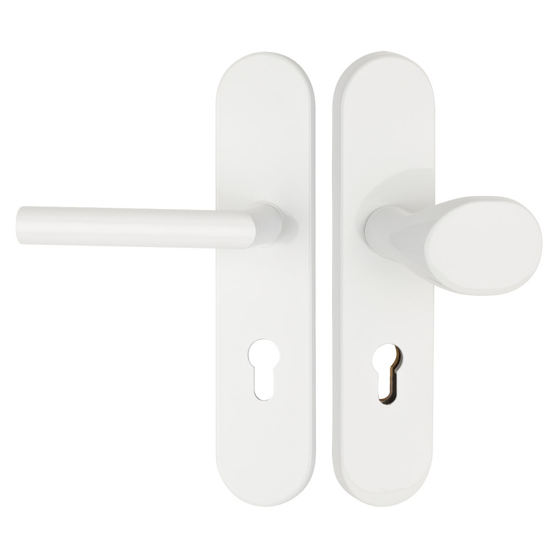 greenteQ Set ușă de securitate pentru ușă de intrare rezidențială DG61.S216.AL.RAL9016.NSWK Aluminiu trafic alb acoperit alb mat RAL9016, distanța 72 fotografie a produsului BIGPIC L