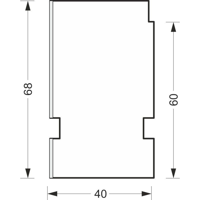 greenteQ Profil izolator de racord la pervazul ferestrei pentru ETICS foarte izolant 0,95 valoare U, 2350 x 40 x 60 mm, 1 mm PVC alb pe o parte, potri fotografie a produsului BIGSKZ L