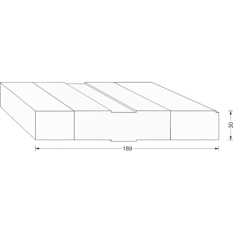 greenteQ profil de izolație a structurii de bază ușă ridicătoare/coborâtoare 2350x30/33x197, frezată, fără acoperire din PVC pentru sistemul Internorm fotografie a produsului BIGSKZ L