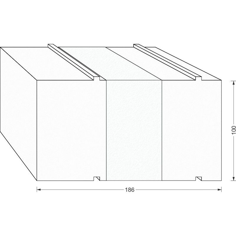 GreenteQ profil izolator de subconstrucție ușă ridicătoare/coborâtoare 2350x100/103x187,5, frezat, fără acoperire din PVC pentru sistemul Siegenia Eco fotografie a produsului BIGSKZ L