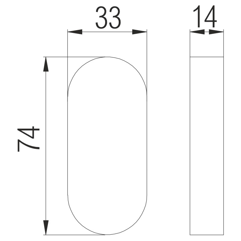greenteQ cheiță de chei OL.ER fără perforație oțel inoxidabil fin mat, oval 14 mm fotografie a produsului BIGSKZ L