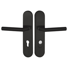 greenteQ Apartament set de mânere de siguranță pentru ușa de intrare DG61.S216.ZA.ER.RAL9005.NS oțel inoxidabil acoperit negru mat RAL9005, distanța 7 fotografie a produsului