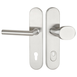 greenteQ Set de eclise de securitate pentru ușa de intrare din față DG61.S216.ZA.ER.NSWK Oțel inoxidabil fin mat, distanța 92 mm PZ, ax pătrat 8/10 mm fotografie a produsului