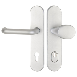 greenteQ Set ușă de securitate pentru ușa de intrare din față DG60.S216.ZA.AL.F1.NSWK Aluminiu de culoare argintie, distanța 92 mm PZ, ax pătrat 8/10 fotografie a produsului