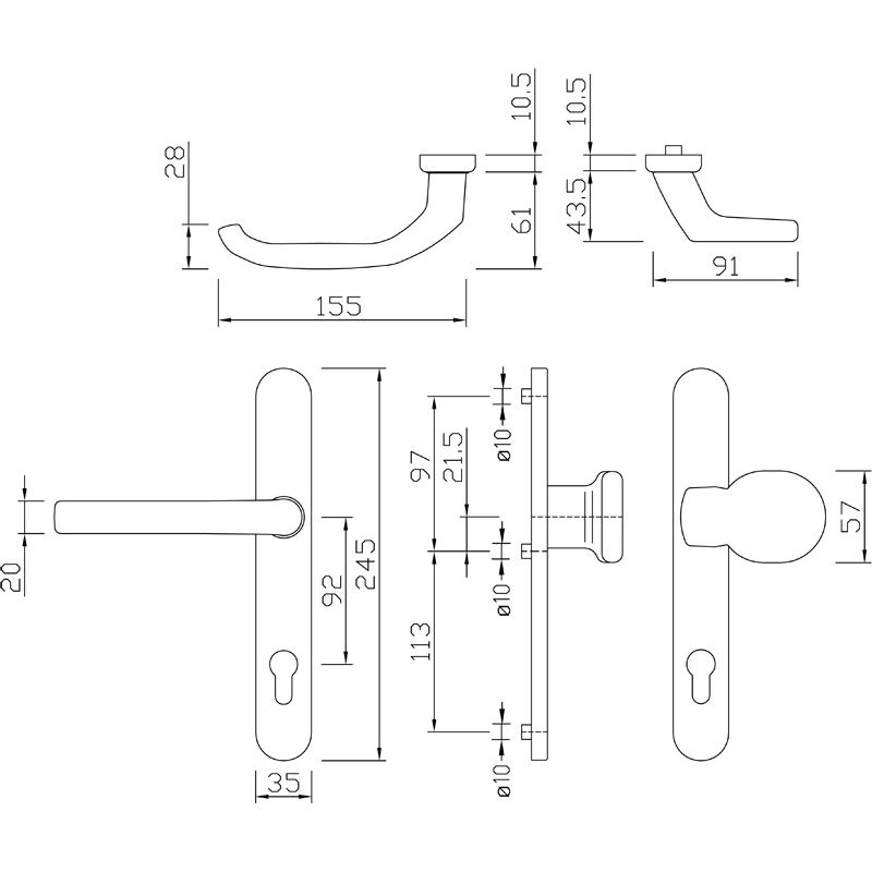 greenteQ Узкий рамный путь DG58.AL.SSWK PZ 92 белый/9016 фотография продукта BIGSKZ L