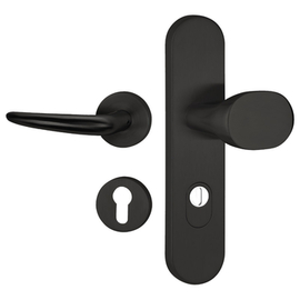 greenteQ Комбинированный комплект для входной двери в квартиру DG65.S216.ZA.AL.RAL9005.NSKWK Алюминий с черным матовым покрытием RAL9005, расстояние 7 фотография продукта