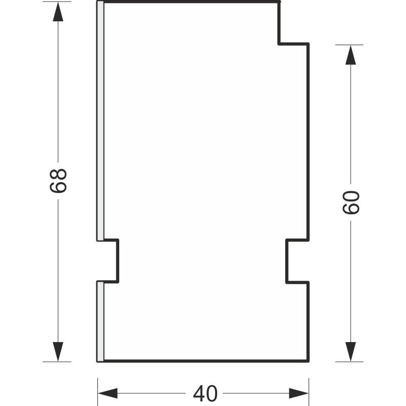 greenteQ Priključni izolacijski profil za okensko polico za ETICS z visoko izolacijsko vrednostjo U 0,95, 2350 x 40 x 60 mm, 1 mm PVC bele barve na en fotografija izdelka BIGSKZ L