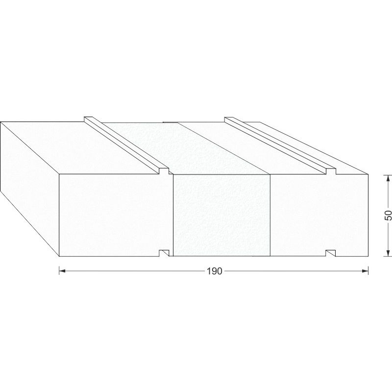 GreenteQ izolacijski profil za podkonstrukcijo za dvižno-drsna vrata 2350x50/53x191,5, frezan, brez PVC premaza za sistem Siegenia Ecopass 194 mm fotografija izdelka BIGSKZ L