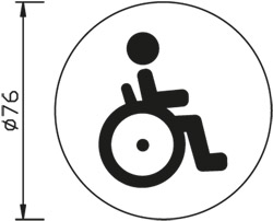 greenteQ Uporabnik invalidskega vozička znak ER globa mat fotografija izdelka BIGSKZ L
